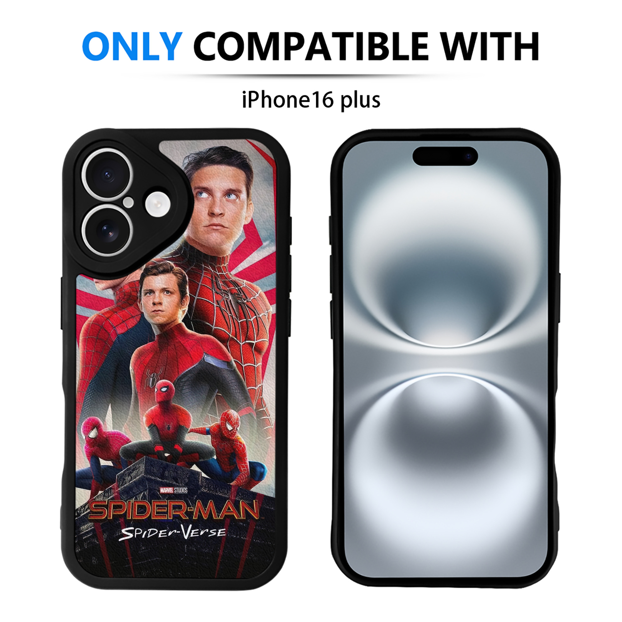 （画像用） Spider Man スパイダーマン 【iPhone 16シリーズ対応】シリコンスマホケース（レザー調） 材質：シリコン